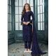 Buy Navy Blue Designer Party Wear Heavy Faux Georgette Straight Salwar