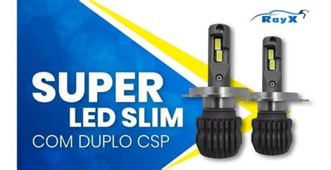 Par Lampada Led H4 Slim Duplo Csp 11000 Lumens 6000k Parcelamento Sem