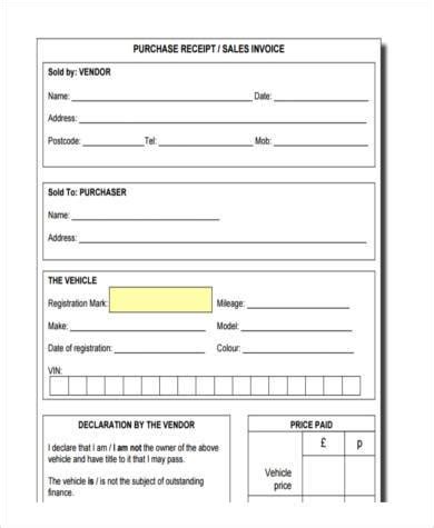 Free Sample Purchase Receipt Forms In Pdf Ms Word Excel