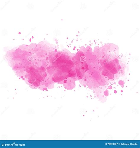 Tache Peinte Par Aquarelle Rose Sur Le Fond Blanc Illustration Stock