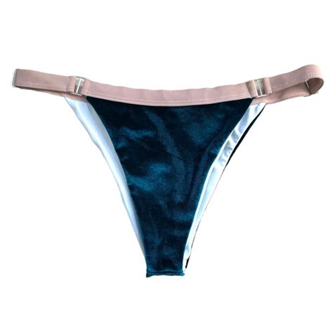 Swim Velvet Triangle Bikini Top And Bottom Large Teal Emerald Green