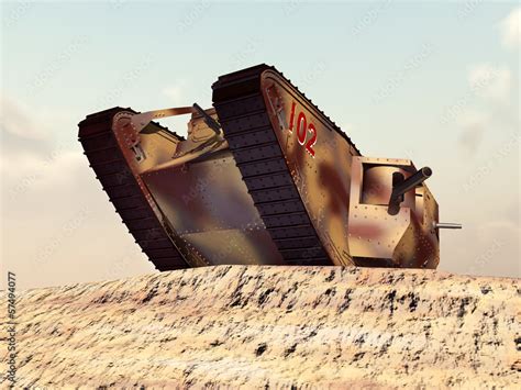 British heavy tank of World War I Stock Illustration | Adobe Stock