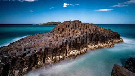 Basalt Volcanic Rock Columns Nature Formations at the Fingal Head Causeway, NSW, Australia ...