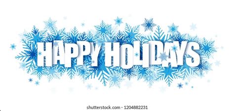 Happy Holidays Typography Banner On Blue Stock Vector (Royalty Free ...