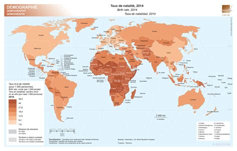 Taux brut de natalité 2014 Cartoprodig Des cartes pour comprendre