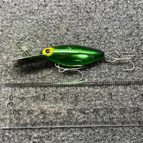 Pre Rapala Storm Hot N Tot Vintage Crankbait H106 Metallic Green Black