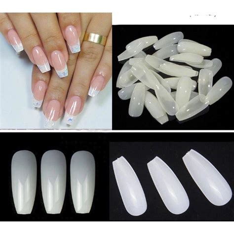 Kit Unhas Posti A Tips Realista Bailarina Leitosa Transparente