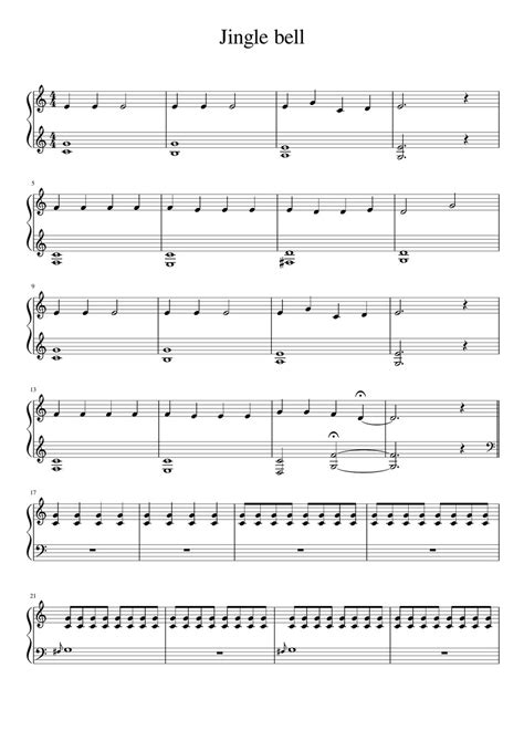 Jingle Bell Piano Solo Sheet