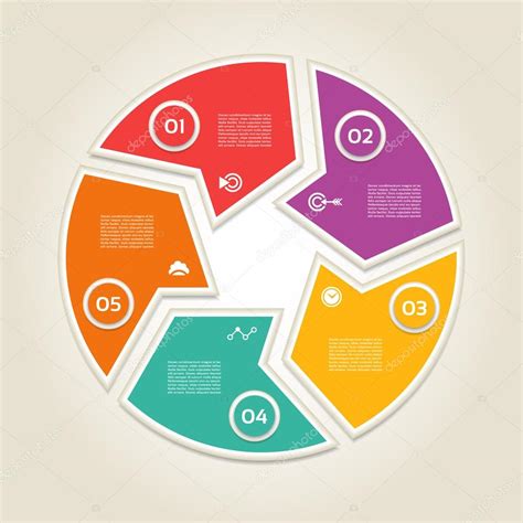 Infografía del círculo vectorial Plantilla para diagrama de ciclo