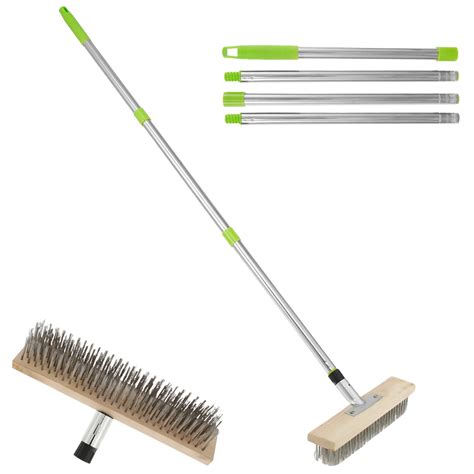 Txkrhwa Stainless Steel Deck Scrub Brush With Long Handle 60 Inch