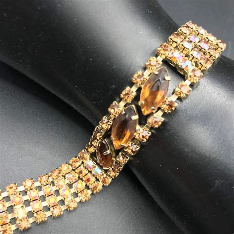 1950s Vintage Rhinestone Bracelet Etsy