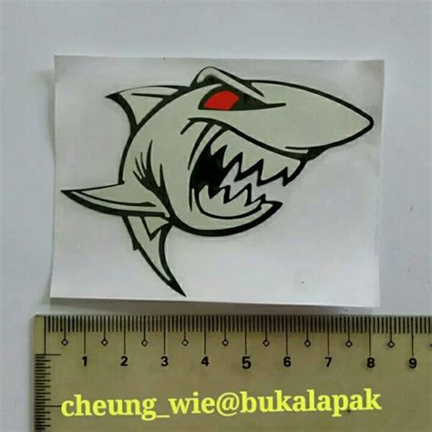 Jual Stiker Sticker Cutting Logo Shark Hiu Putih Size Cm Shopee