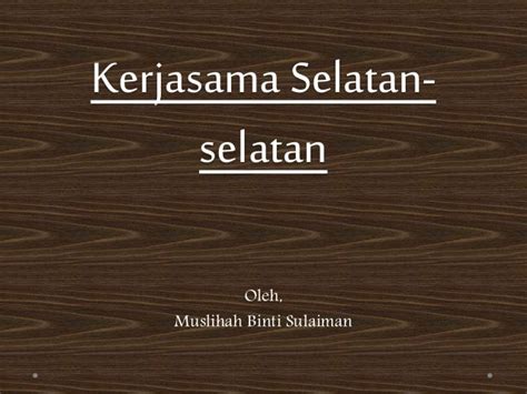 Kerjasama selatan selatan