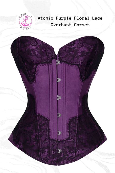 Atomic Purple Floral Lace Overbust Corset Overbust Corset Rockabilly