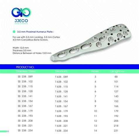 3.5 mm Proximal Humerus Plate - jahanjarah