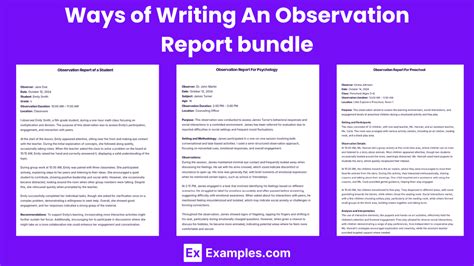 Ways Of Writing An Observation Report 5 Examples Format Pdf