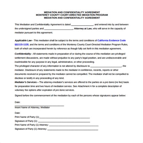 Free Mediation Agreement Templates In Pdf Ms Word Google Docs