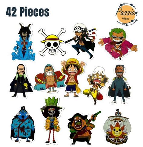 42 Pcs One Piece Anime Stickers Pack PVC Waterproof Sticker Etsy