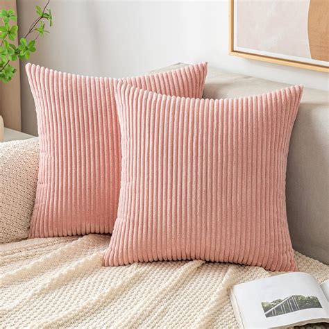 Amazon Emema Throw Pillow Covers Corduroy Decorative Soft Striped