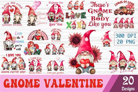 Gnome Valentine Bundle Sublimation Bundle · Creative Fabrica