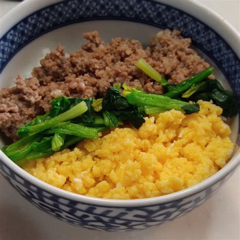 合い挽き肉で作る三色丼 レシピ・作り方 By またたび 楽天レシピ