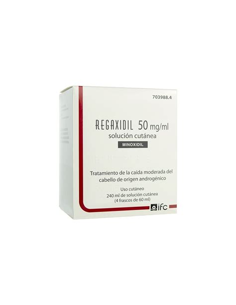 Solución Cutánea Regaxidil 50 mg ml 4 frascos 60ml