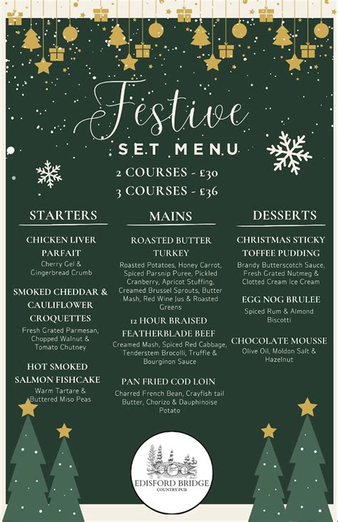 festive menu