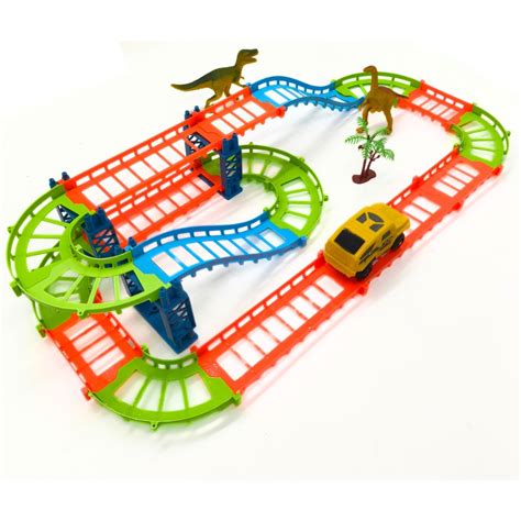 Pista Brinquedo - Pista Brinquedo Montar Trilho Pista Carrinho Dinossauro Track 69 peças ...
