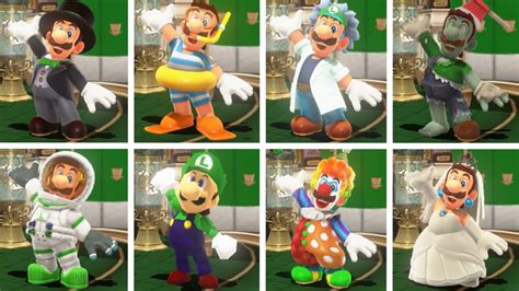 Super Luigi Odyssey All Costumes Youtube