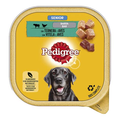 Comida húmeda para perros senior Pedigree Tarrina paté ternera y aves