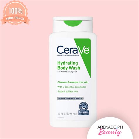 Cerave Hydrating Body Wash For Normal To Dry Skin Cleanses