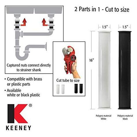 White Polypropylene Double Flanged Sink Tailpiece In X In