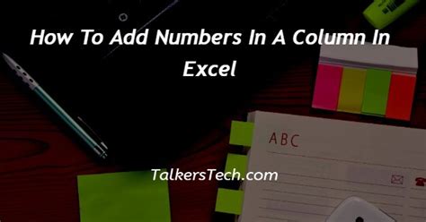 How To Add Numbers In A Column In Excel Formula Printable Timeline