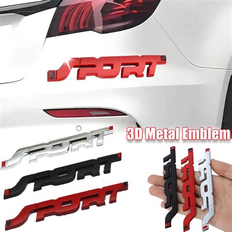 D Metal Sport Logo Emblem Badge Car Sticker Universal Car Trunk Fender