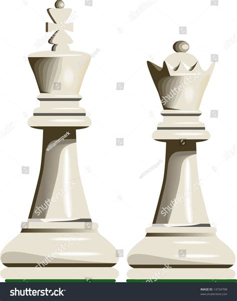 White King Queen Chess Pieces Stock Vector Shutterstock