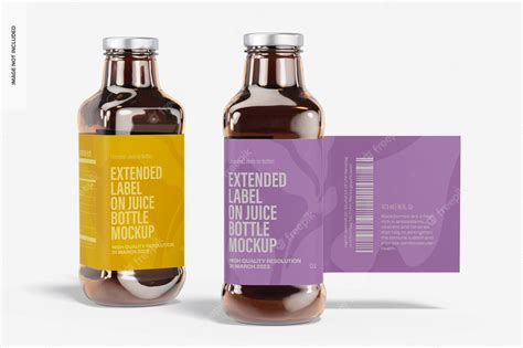 Premium PSD | Extended Label on Juice Bottle Mockup