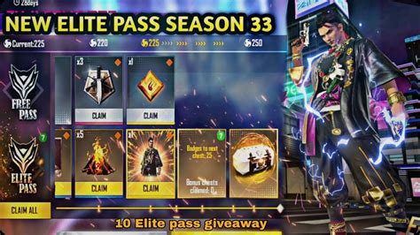 Buying Season 33 Elite Pass Badges Unlocked All Rare Items Free Fire