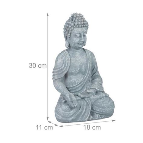 Relaxdays Statue De Bouddha Figurine De Bouddha D Coration Jardin