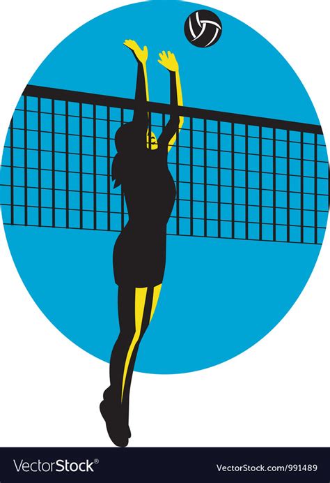 Volleyball Player Spiking Clipart