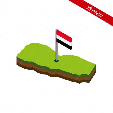 Premium Vector Yemen Isometric Map And Flag Vector Illustration