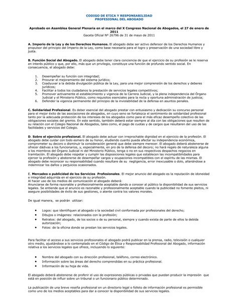 PDF CODIGO DE ETICA Y RESPONSABILIDAD PROFESIONAL DEL CODIGO DE