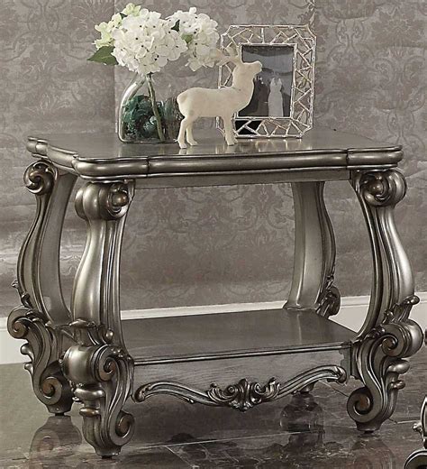 56820 Silver Pu Antique Platinum Finish Living Room Acme Versailles Ii Collection