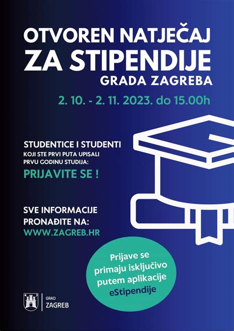 Natječaji za dodjelu Stipendije Grada Zagreba studentima 1 godine