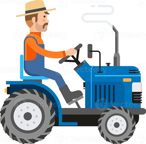 Farmer Driving A Tractor 18927310 Png