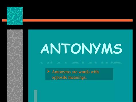 Synonyms And Antonyms Blackboard Ppt