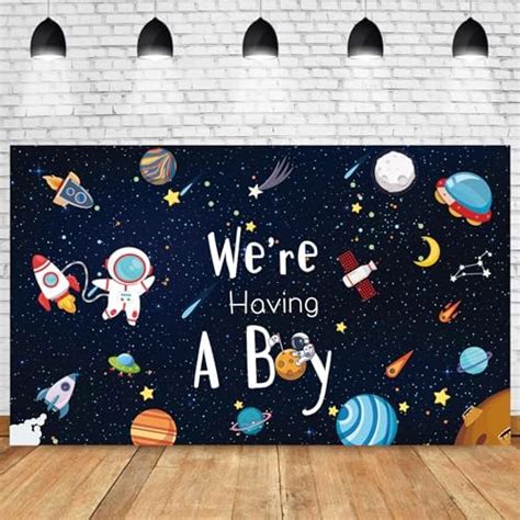 Amazon AIBIIN We Have A Boy Backdrop Outer Space Themed Baby