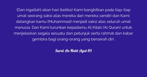 Surat An Nahl Ayat 89