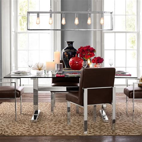 Mercer Rectangular Dining Table With Glass Top Williams Sonoma