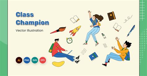 Class Champion Vector Illustration, Graphics - Envato Elements