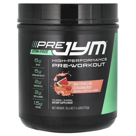 Jym Supplement Science Pre Jym High Performance Pre Workout Stim Free Watermelon Strawberry